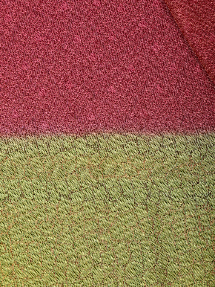Pink Floral Designed Semi Silk Saree - Diadem