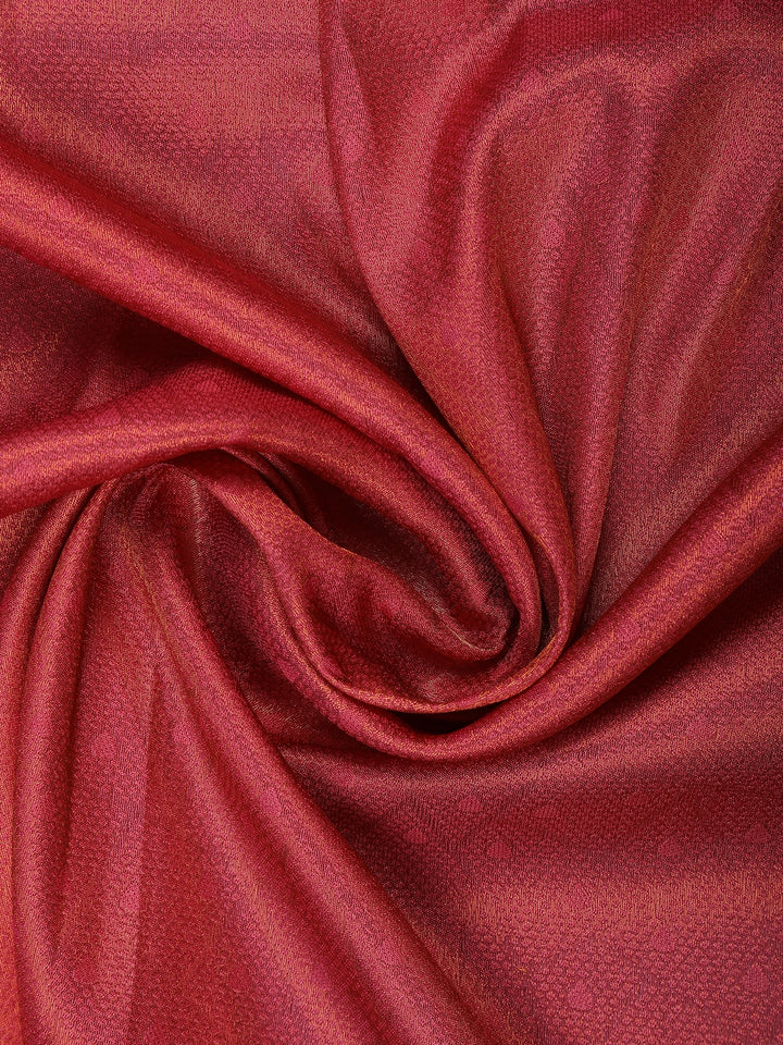 Pink Floral Designed Semi Silk Saree - Diadem
