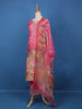 Pink Floral Designed Shimmer Straight Cut Salwar Suit - Diadem