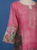 Pink Floral Designed Shimmer Straight Cut Salwar Suit - Diadem