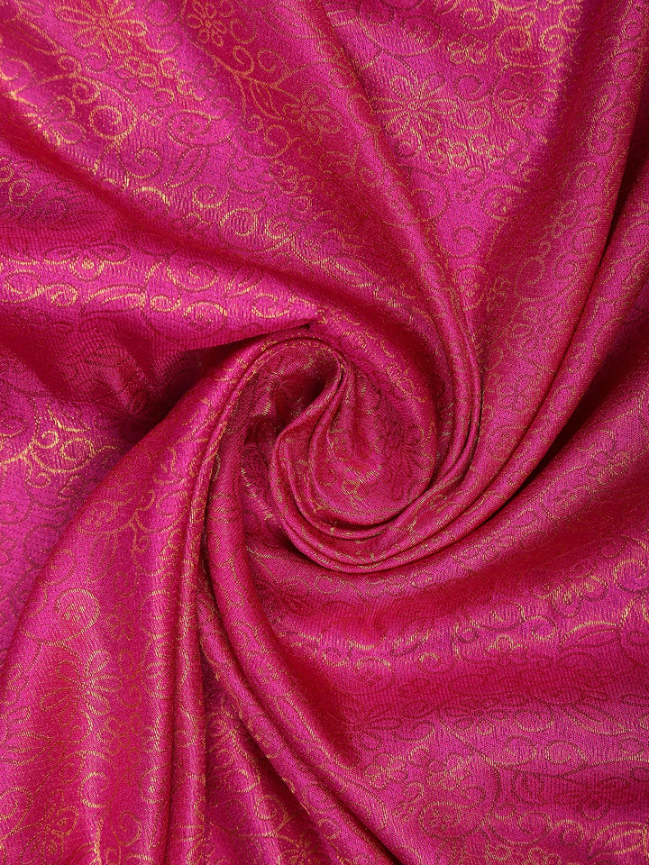 Pink Floral Designed Soft Silk Saree - Diadem