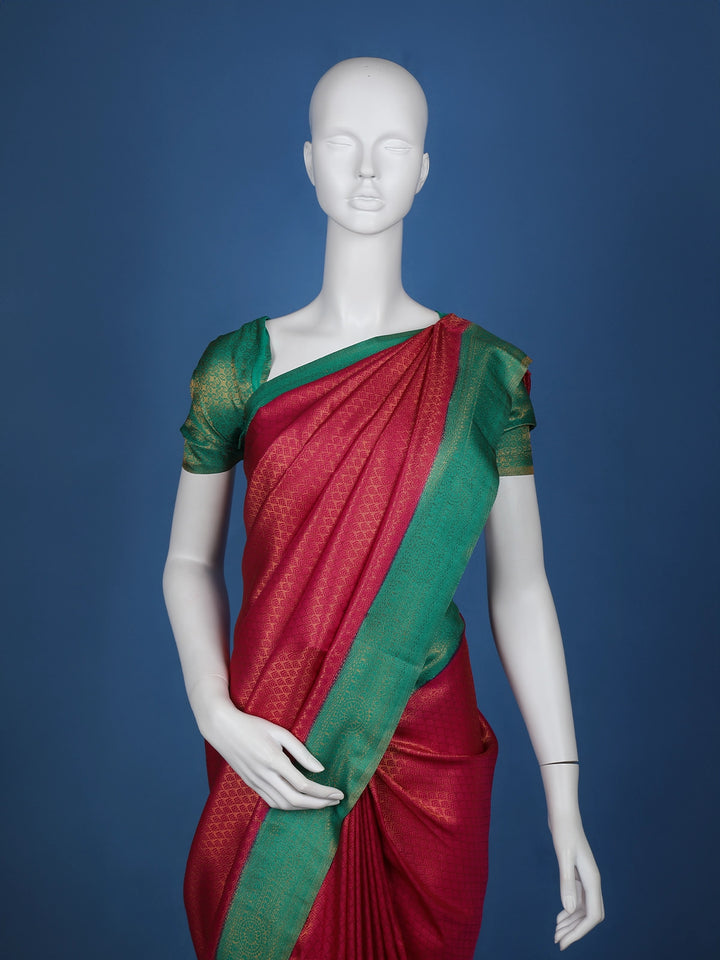 Pink Floral Designed Soft Silk Saree - Diadem
