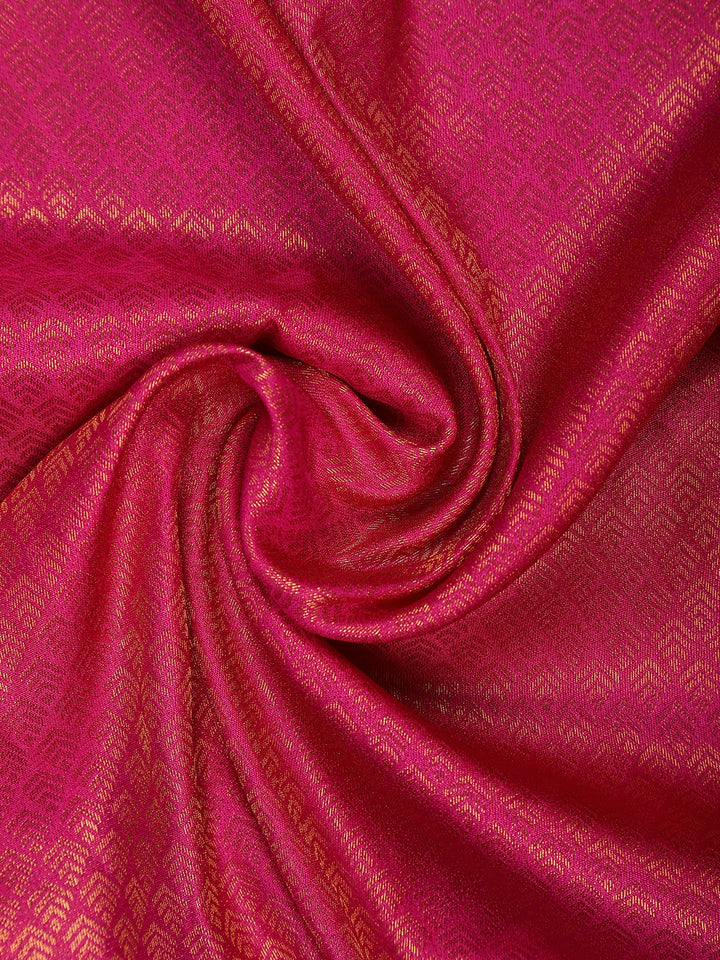 Pink Floral Designed Soft Silk Saree - Diadem