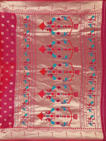 Pink Floral Designed Soft Silk Saree - Diadem