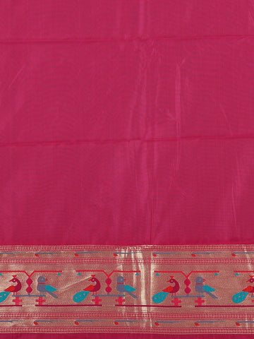 Pink Floral Designed Soft Silk Saree - Diadem