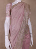 Pink Floral Designed Tissue Organza Saree - Diadem