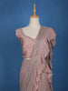 Pink Floral Designs Net Ready To Wear Saree with Designer Blouse - Diadem