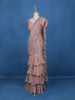 Pink Floral Designs Net Ready To Wear Saree with Designer Blouse - Diadem