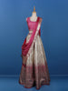 Pink Floral Embroidered Banarasi Silk Lehenga for Brides - Diadem