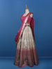 Pink Floral Embroidered Banarasi Silk Lehenga for Brides - Diadem