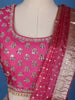 Pink Floral Embroidered Banarasi Silk Lehenga for Brides - Diadem
