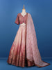 Pink Floral Embroidered Banarasi Silk Lehenga for Brides - Diadem