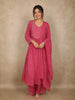 Pink Floral Embroidered Cotton Salwar Suit with Dupatta