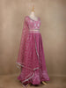 Pink Floral Embroidered Crepe Bridesmaids Lehenga - Diadem