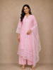Pink Floral Embroidered Design Cotton Salwar Suit