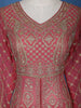 Pink Floral Embroidered Georgette Lehenga Set - Diadem