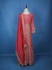 Pink Floral Embroidered Georgette Lehenga Set - Diadem