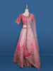 Pink Floral Embroidery Bridal Raw Silk Lehenga