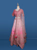 Pink Floral Embroidery Bridal Raw Silk Lehenga