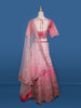 Pink Floral Embroidery Bridal Raw Silk Lehenga
