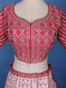 Pink Floral Embroidery Bridal Raw Silk Lehenga