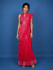 Pink Floral Embroidery Georgette Ready To Wear Saree with Designer Blouse
