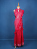 Pink Floral Embroidery Georgette Ready To Wear Saree with Designer Blouse
