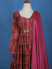 Pink Floral Motif Bead Work Cotton Gown