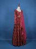 Pink Floral Motif Bead Work Cotton Gown