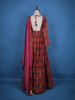 Pink Floral Motif Bead Work Cotton Gown