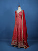 Pink Floral Motif Bead Work Georgette Gown - Diadem