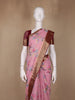 Pink Floral Printed Chiffon Saree