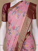 Pink Floral Printed Chiffon Saree