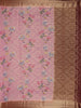 Pink Floral Printed Chiffon Saree