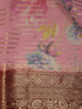 Pink Floral Printed Chiffon Saree