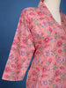 Pink Floral Printed Cotton Salwar Suit with Striped Dupatta - Diadem