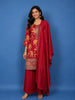Pink Floral Printed Crepe Palazzo Suit