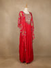 Pink Floral Printed IndoWestern Crepe Gown