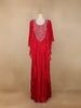 Pink Floral Printed  IndoWestern Crepe Gown