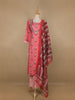 Pink Floral Printed Semi Silk Salwar Suit - Diadem