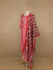Pink Floral Printed Semi Silk Salwar Suit - Diadem
