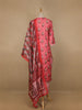 Pink Floral Printed Semi Silk Salwar Suit - Diadem