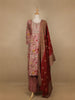 Pink Floral Printed Semi Silk Salwar Suit - Diadem