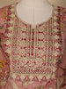 Pink Floral Printed Semi Silk Salwar Suit - Diadem