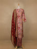 Pink Floral Printed Semi Silk Salwar Suit - Diadem
