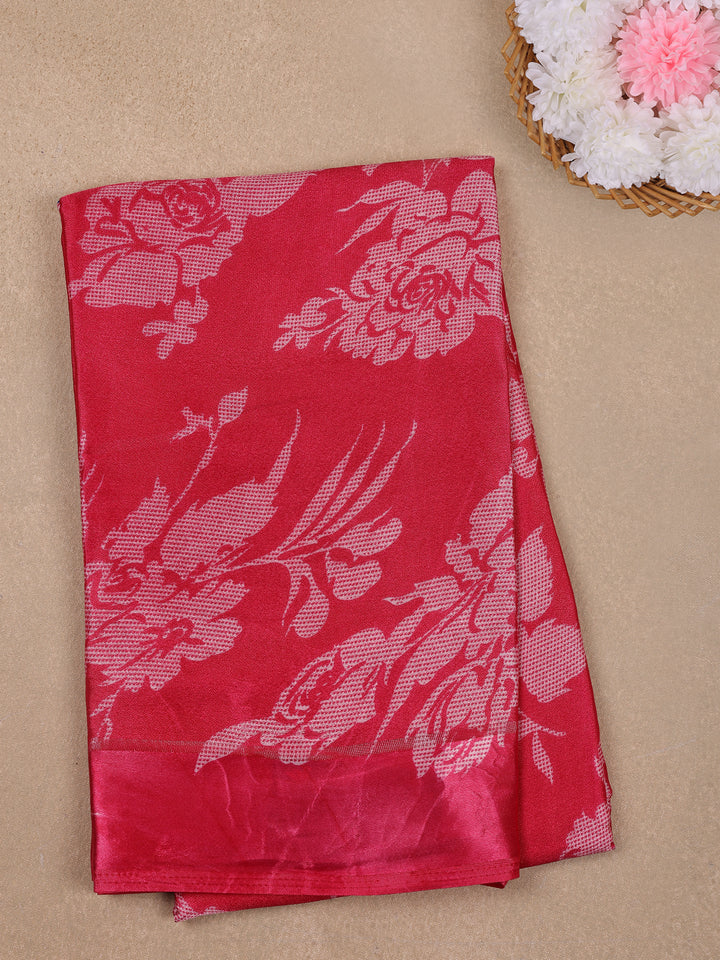 Pink Floral Prints Fancy Georgette Saree - Diadem