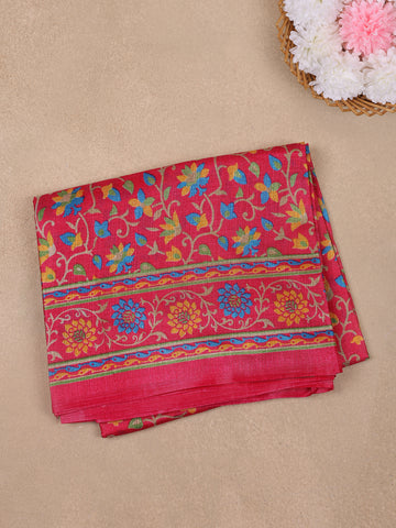 Pink Floral Prints Fancy Georgette Saree - Diadem