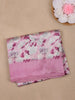 Pink Floral Prints Fancy Georgette Saree - Diadem
