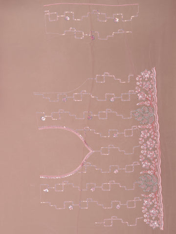 Pink Floral Sequin Embroidered Organza Designer Saree - Diadem
