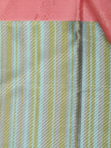 Pink Floral Woven Pure Kanchipuram Silk Saree - Diadem